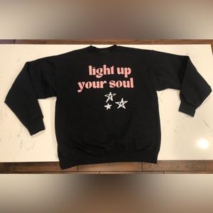 Black Crewneck Golden LIGHT UP YOUR LIFE Medium